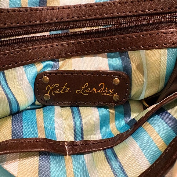 Vintage Y2K Style 100% Leather Kate Landry Crossbody Bag/Purse Magnetic Clasp - Picture 8 of 10